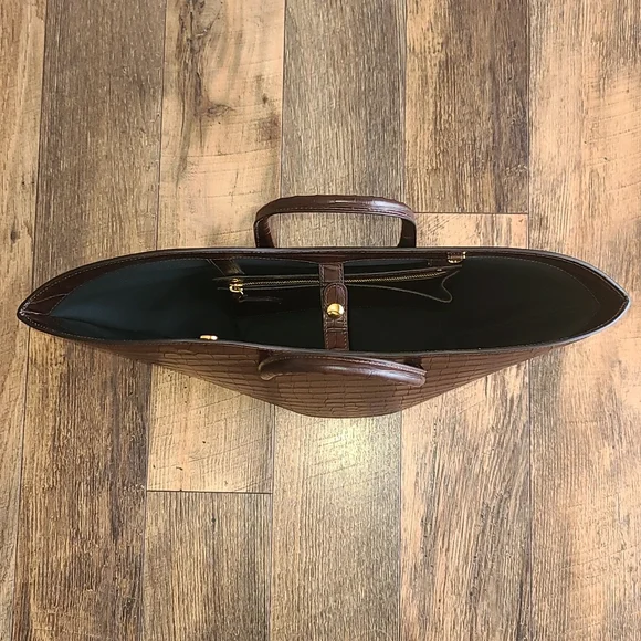 Little Liffner Tulip Croc Embossed Leather Tote - Picture 4 of 12